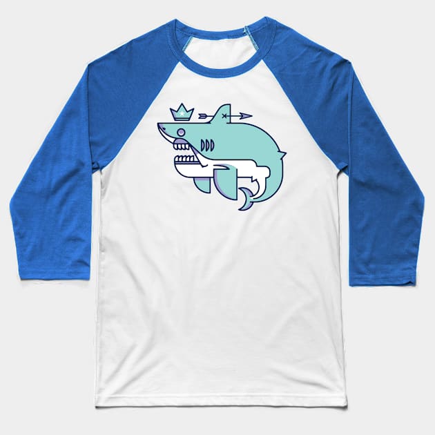 SHARK  FIVE KING Baseball T-Shirt by SHARK STUDIO ART
